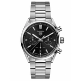 Tag Heuer Carrera Chronograph Black Dial Silver Steel Strap Watch for Men - CBN2010.BA0642 Buy Now By Tag Heuer