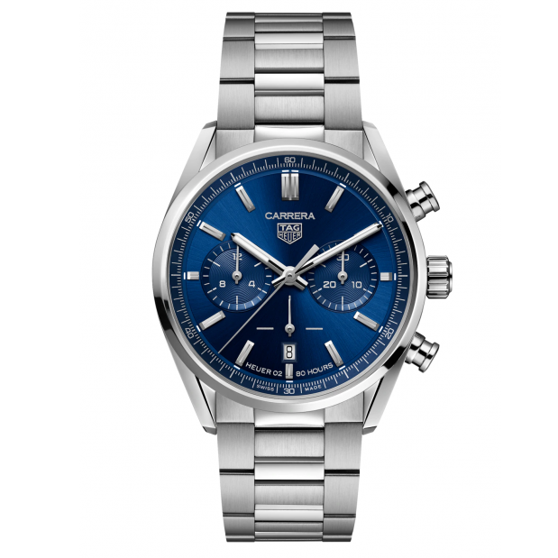 Tag Heuer Carrera Chronograph Blue Dial Silver Steel Strap Watch for Men - CBN2011.BA0642 Buy Now By Tag Heuer