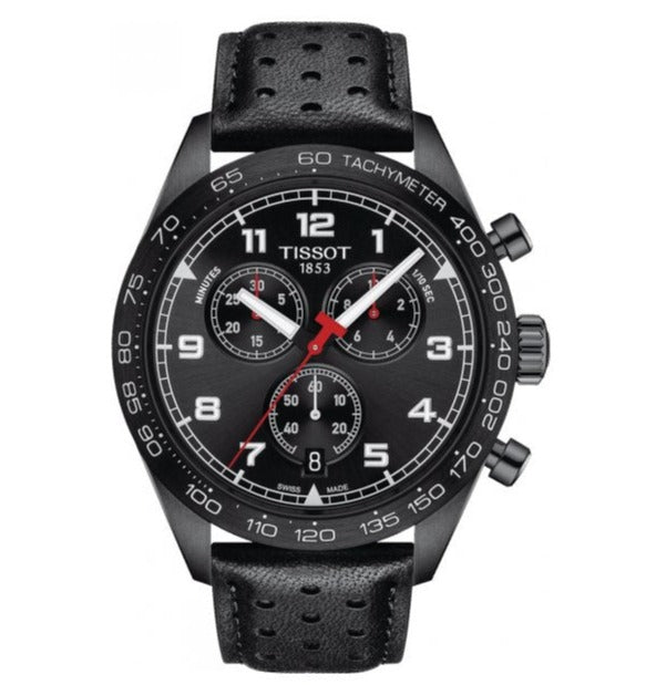Tissot T Sport PRS 516 Chronograph Black Dial Black Leather Strap Watch for Men - T131.617.36.051.00 Buy Now By Tissot