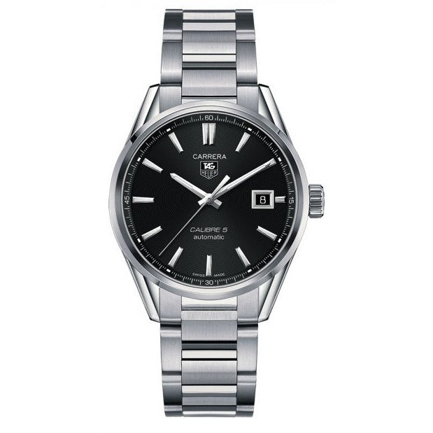 Tag Heuer Carrera Automatic Black Dial Silver Steel Strap Watch for Men - WAR211A.BA0782 Buy Now By Tag Heuer