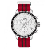 Tissot Quickster Chronograph NBA Chicago Bulls White Dial Red NATO Strap Watch For Men - T095.417.17.037.04 Buy Now By Tissot