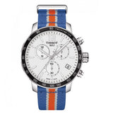 Tissot Quickster Chronograph NBA New York Kicks White Dial Multicolored Nato Strap Watch For Men - T095.417.17.037.06 Buy Now By Tissot