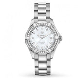 Tag Heuer Aquaracer Diamonds Mother of Pearl White Dial Silver Steel Strap Watch for Women - WBD131C.BA0748 Buy Now By Tag Heuer