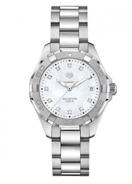 Tag Heuer Aquaracer Diamonds Mother of Pearl Dial Silver Steel Strap Watch for Women - WBD131B.BA0748 Buy Now By Tag Heuer