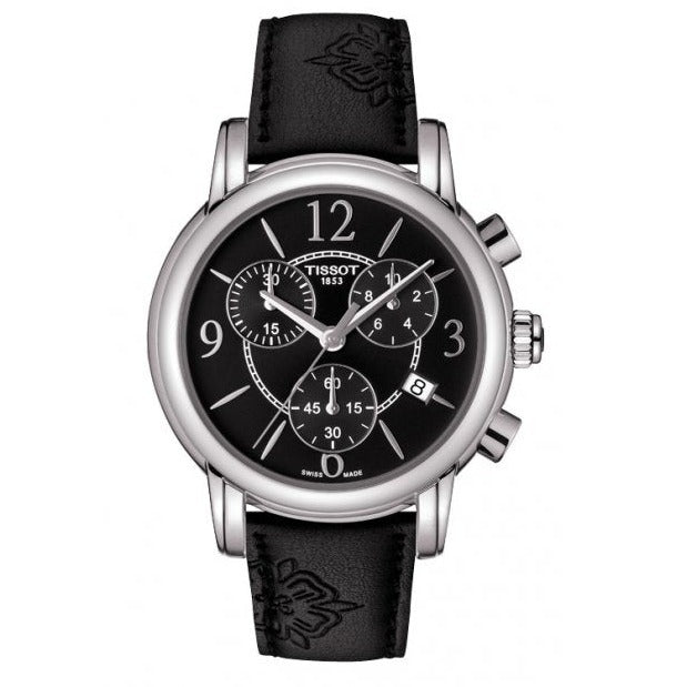 Tissot Dressport Chronograph Black Dial Black Leather Strap Watch for Women - T050.217.17.057.00 Buy Now By Tissot