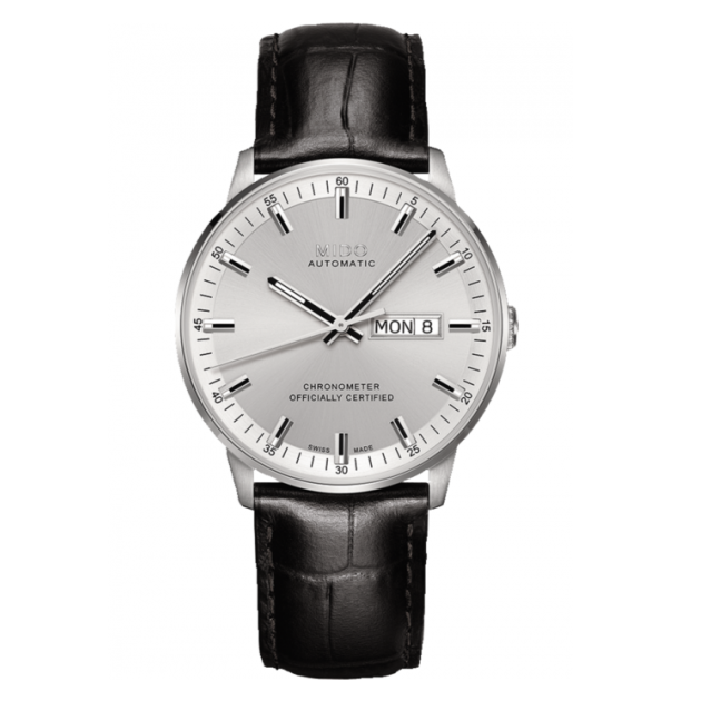 Mido Comander II Automatic Chronometer Silver Dial Black Leather Strap Watch For Men - M021.431.16.031.00 Buy Now By Mido
