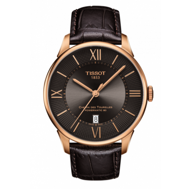 Tissot Chemin des Tourelles Powermatic 80 Brown Dial Brown Leather Strap Watch for Men - T099.407.36.448.00 Buy Now By Tissot