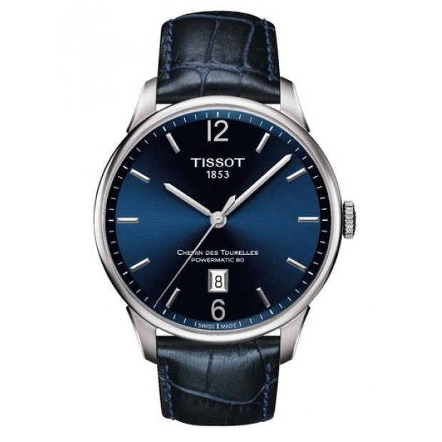 Tissot Chemin Des Tourelles Powermatic 80 Blue Dial Blue Leather Strap Watch for Men - T099.407.16.047.00 Buy Now By Tissot