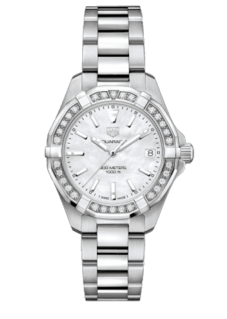 Tag Heuer Aquaracer Diamonds Mother of Pearl Dial Silver Steel Strap Watch for Women - WBD1313.BA0740 Buy Now By Tag Heuer