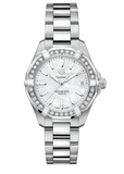 Tag Heuer Aquaracer Diamonds Mother of Pearl Dial Silver Steel Strap Watch for Women - WBD1313.BA0740 Buy Now By Tag Heuer