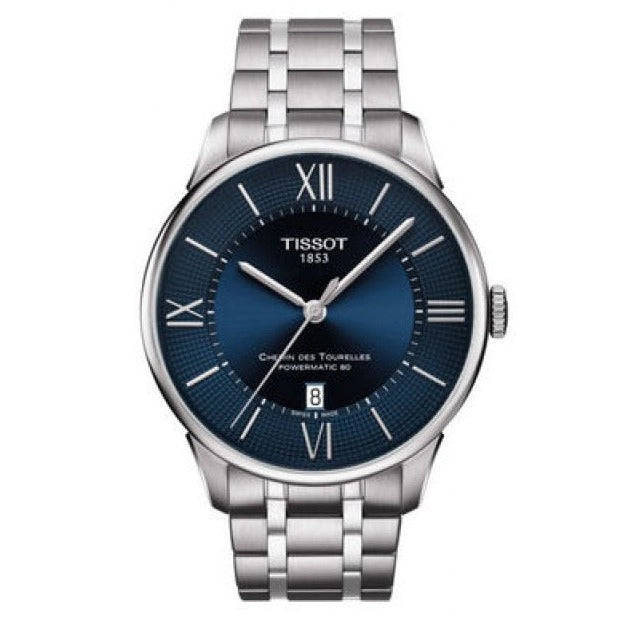 Tissot Chemin Des Tourelles Powermatic 80 Blue Dial Silver Steel Strap Watch for Men - T099.407.11.048.00 Buy Now By Tissot