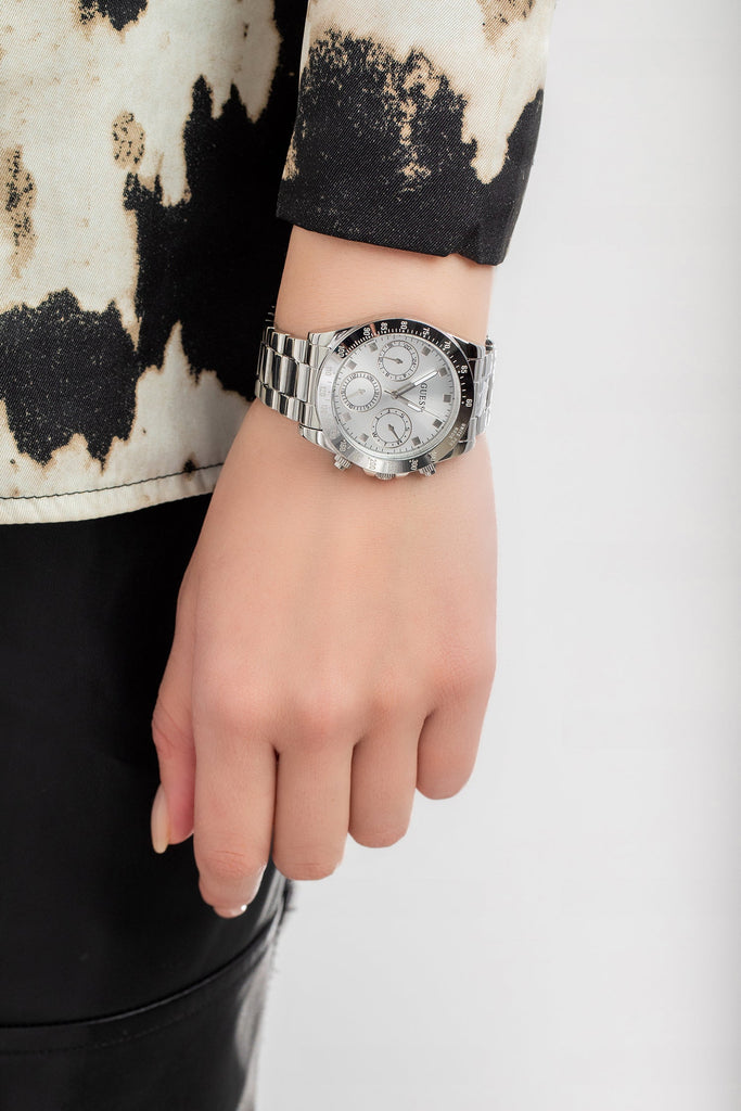 Guess Eclipse Multi Function Silver Dial Silver Steel Strap Watch for Women - GW0314L1 Buy Now By Guess