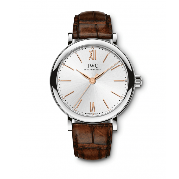 IWC Portofino Automatic Silver Dial Brown Leather Strap Watch for Women - IW357403 Buy Now By IWC