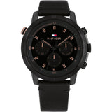 Tommy Hilfiger Troy Chronograph Black Dial Black Leather Strap Watch For Men - 1792110 Buy Now By Tommy Hilfiger