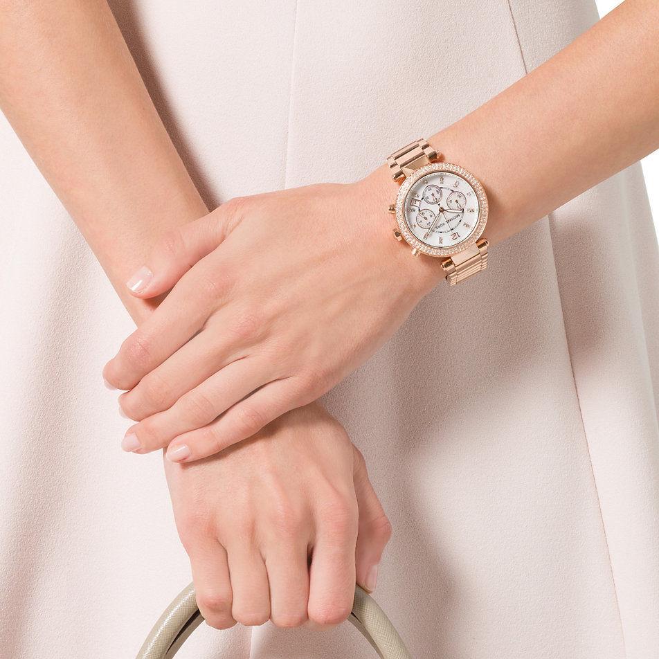 Michael Kors Parker White Dial with Diamonds Rose Gold Steel Strap Watch for Women - MK5491 Buy Now By Michael Kors
