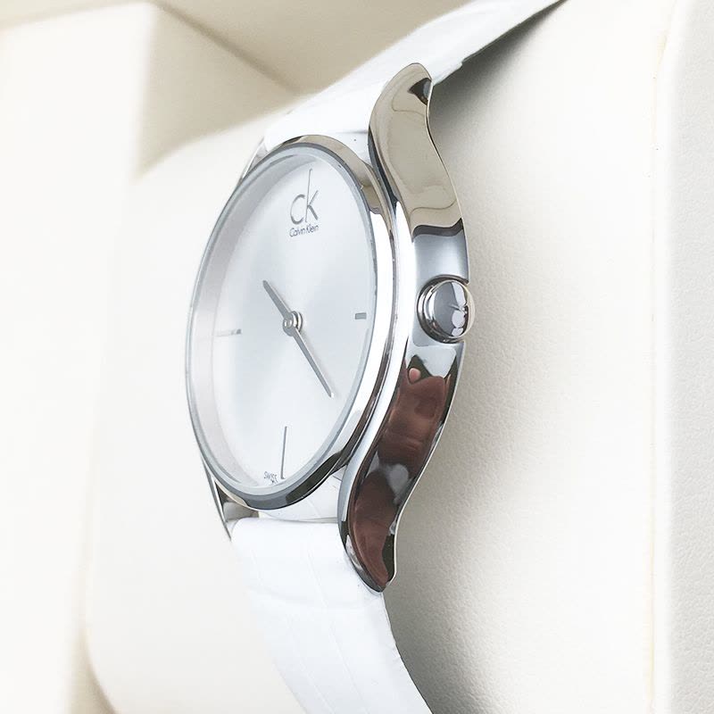 Calvin Klein Skirt White Dial White Leather Strap Watch for Women - K2U231K6 Buy Now By Calvin Klein