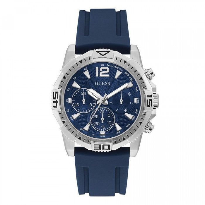 Guess Commander Blue Dial Blue Rubber Strap Watch for Men - GW0211G1 Buy Now By Guess