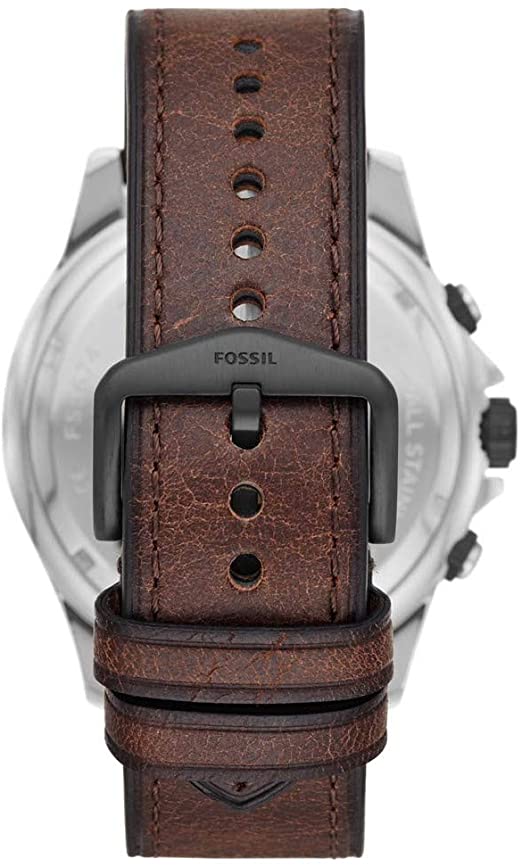 Fossil Dillinger Chronograph White Dial Brown Leather Strap Watch for Men - FS5674 Buy Now By Fossil