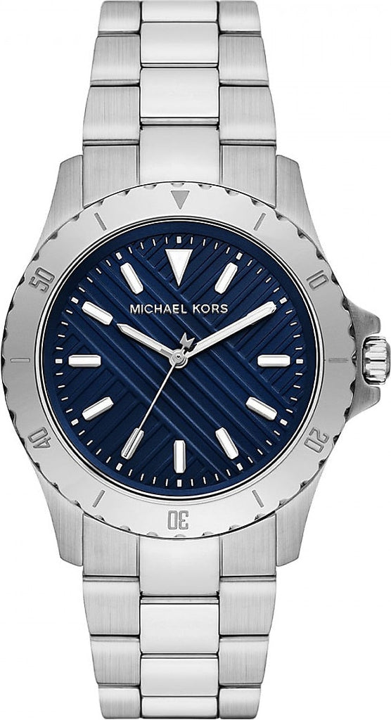 Michael Kors Everest Three-Hand Blue Dial Silver Steel Strap Watch For Men - MK9079 Buy Now By Michael Kors