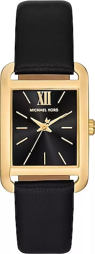 Michael Kors Monroe Three Hand Black Dial Black Leather Strap Watch for Women - MKO1027 Buy Now By Michael Kors