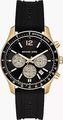 Michael Kors Berkley Chronograph Black Dial Black Rubber Strap Watch for Men - MKO1038 Buy Now By Michael Kors