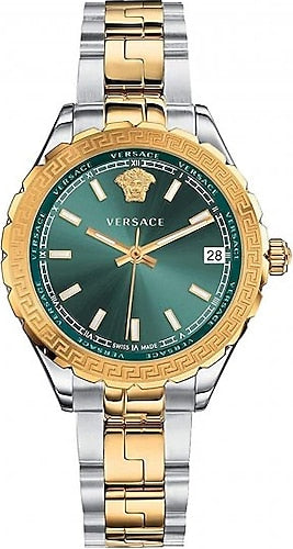 Versace Hellenyium Green Dial Two Tone Steel Strap Watch for Women - V12050015 Buy Now By Versace
