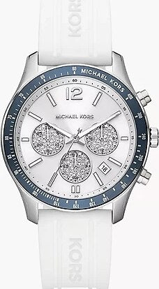 Michael Kors Berkley Chronograph Silver Dial White Rubber Strap Watch For Women - MKO1040 Buy Now By Michael Kors