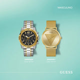 Guess Commander Chronograph Black Dial Two Tone Steel Strap Watch for Men - GW0056G4 Buy Now By Guess