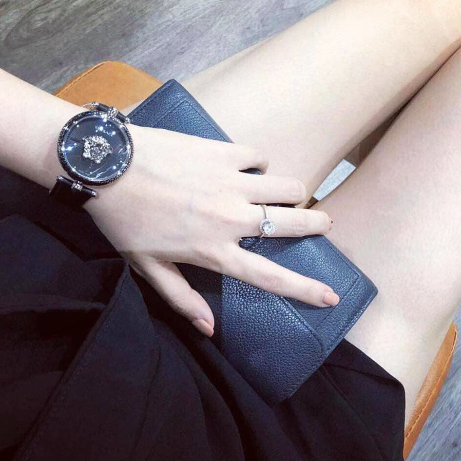 Versace Palazzo Empire Black Dial Black Leather Strap Watch for Women - VCO050017 Buy Now By Versace