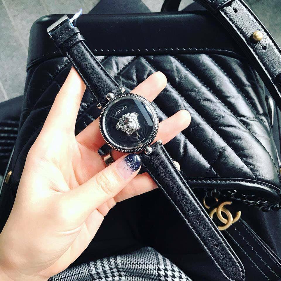 Versace Palazzo Empire Black Dial Black Leather Strap Watch for Women - VCO060017 Buy Now By Versace