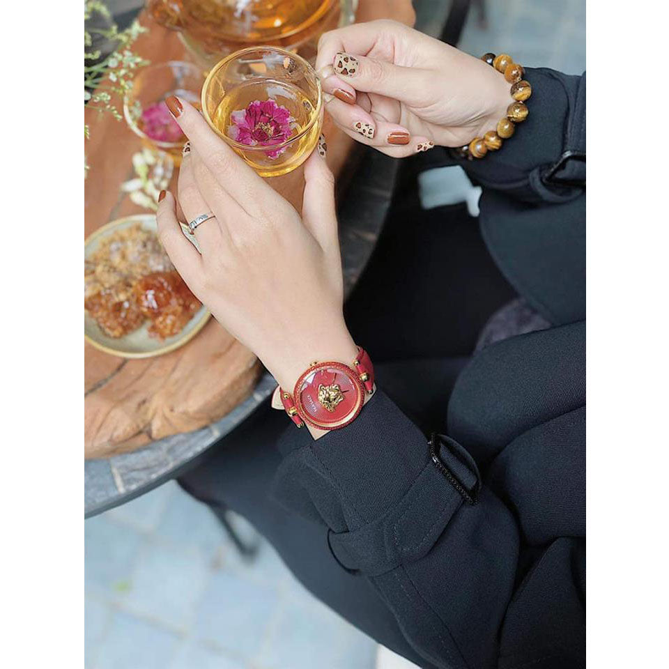 Versace Palazzo Empire Red Dial Red Leather Strap Watch for Women - VCO120017 Buy Now By Versace