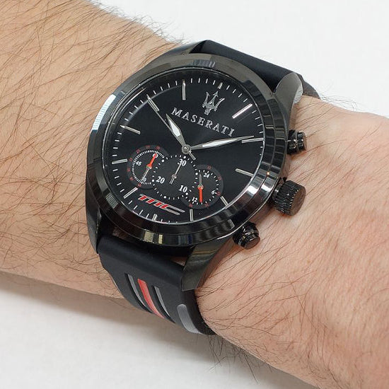 Maserati Traguardo Chronograph Black Dial Black Rubber Strap Watch For Men - R8871612004 Buy Now By Maserati