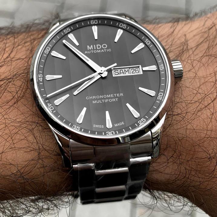 Mido Multifort Automatic Gray Dial Silver Steel Strap Watch For Men - M005.430.11.061.80 Buy Now By Mido