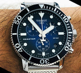 Tissot Seastar 1000 Chronograph Blue Dial Silver Mesh Bracelet Watch For Men - T120.417.11.041.02 Buy Now By Tissot