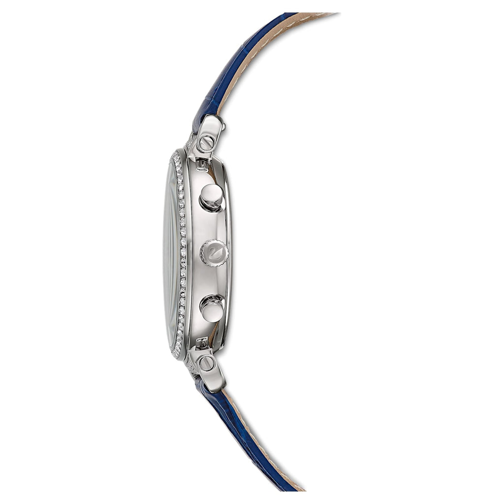 Swarovski Passage Chrono Crystal Blue Dial Blue Leather Strap Watch for Women - 5580342 Buy Now By Swarovski