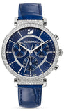 Swarovski Passage Chrono Crystal Blue Dial Blue Leather Strap Watch for Women - 5580342 Buy Now By Swarovski