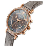 Swarovski Passage Chrono Grey Dial Grey Leather Strap Watch for Women - 5580348 Buy Now By Swarovski