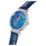 Swarovski Passage Moon Phase Blue Dial Blue Leather Strap Watch for Women - 5613320 Buy Now By Swarovski