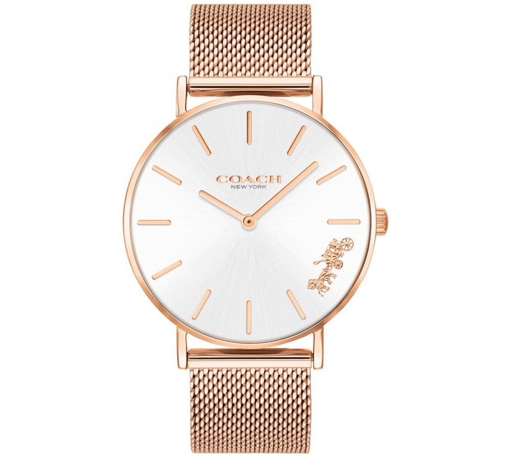 Coach Perry White Rose Gold Mesh Bracelet Watch for Women - 14503126 Buy Now By Coach