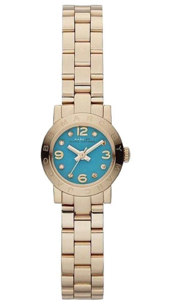 Marc Jacobs Amy Dinky Blue Dial Gold Steel Strap Watch for Women - MBM3229 Buy Now By Marc Jacobs
