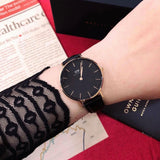 Daniel Wellington Petite Sheffield Black Dial Black Leather Strap Watch For Women - DW00100168 Buy Now By Daniel Wellington