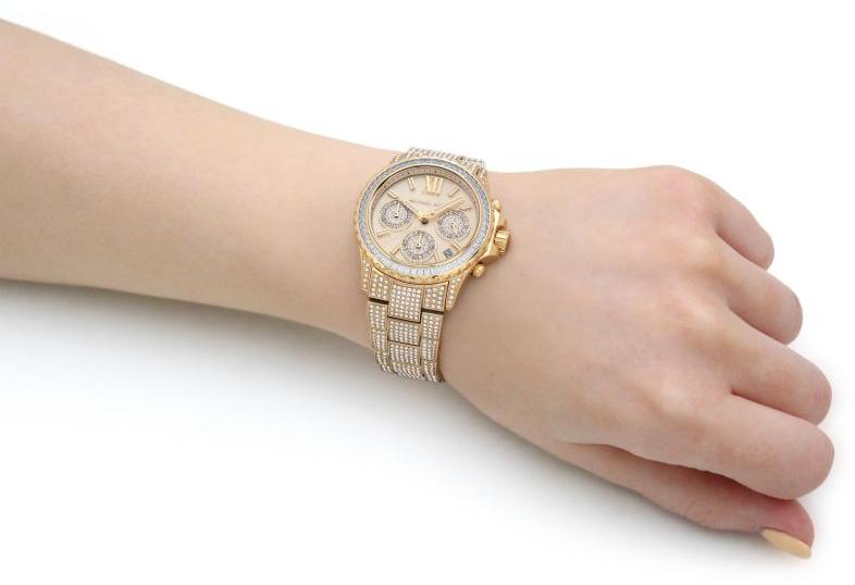 Michael Kors Everest Chronograph Crystals Gold Dial Gold Steel Strap Watch For Women - MK7254 Buy Now By Michael Kors