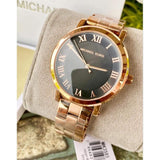 Michael Kors Noire Black Dial Rose Gold Steel Strap Watch for Women - MK3585 Buy Now By Michael Kors