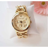 Michael Kors Runway Twist Gold Dial Gold Stainless Steel Strap Watch for Women - MK3131 Buy Now By Michael Kors