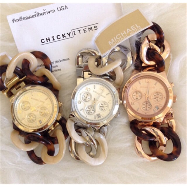 Michael Kors Runway Rose Gold Dial Two Tone Steel Strap Watch for Women - MK4269 Buy Now By Michael Kors