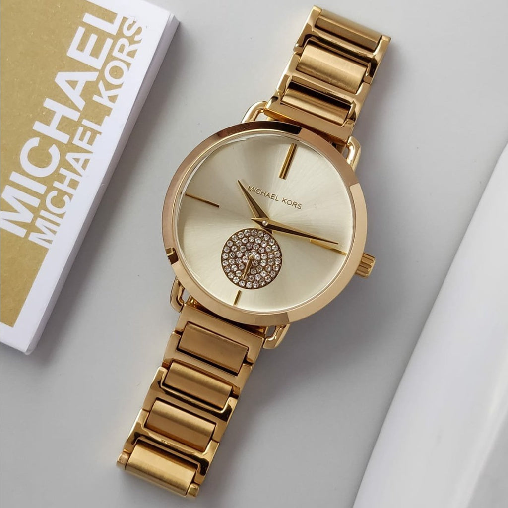 Michael Kors Portia Gold Dial Gold Steel Strap Watch for Women - MK3639 Buy Now By Michael Kors