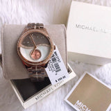 Michael Kors Lauryn Rose Gold Dial Brown Steel Strap Watch for Women - MK3757 Buy Now By Michael Kors