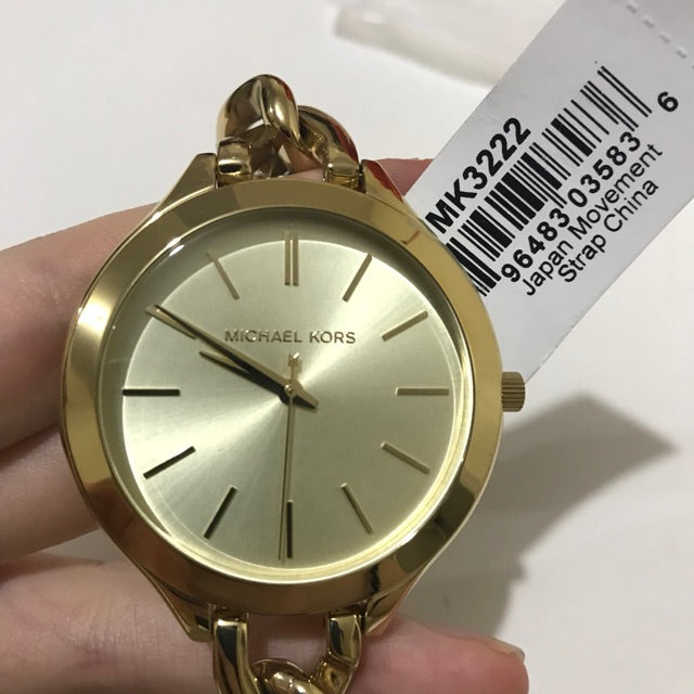 Michael Kors Runway Gold Dial Gold Steel Strap Watch for Women - MK3222 Buy Now By Michael Kors