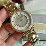 Michael Kors Catlin Mother of Pearl Dial Gold Steel Strap Watch for Women - MK3332 Buy Now By Michael Kors