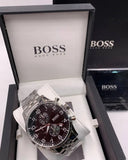 Hugo Boss Aeroliner Chronograph Black Dial Silver Steel Strap Watch For Men - 1512446 Buy Now By Hugo Boss